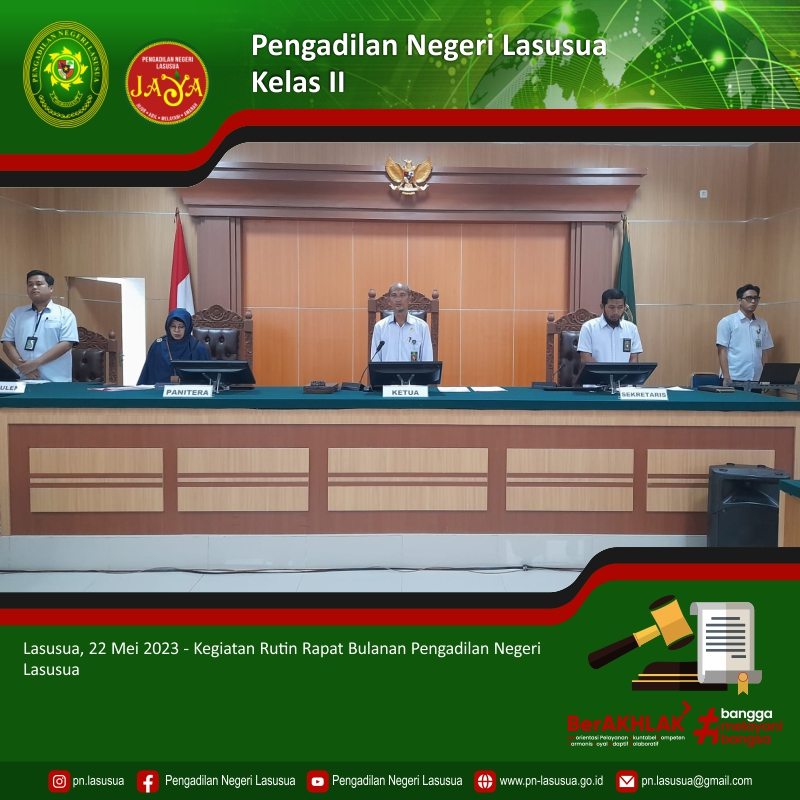 Rapat Bulanan Pengadilan Negeri Lasusua Periode April 2023